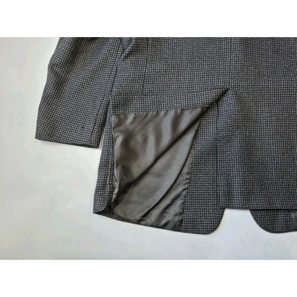 Hart Schaffner Marx Mens Wool Sports Coat 43L Black Multicolor USA 2 Button H503